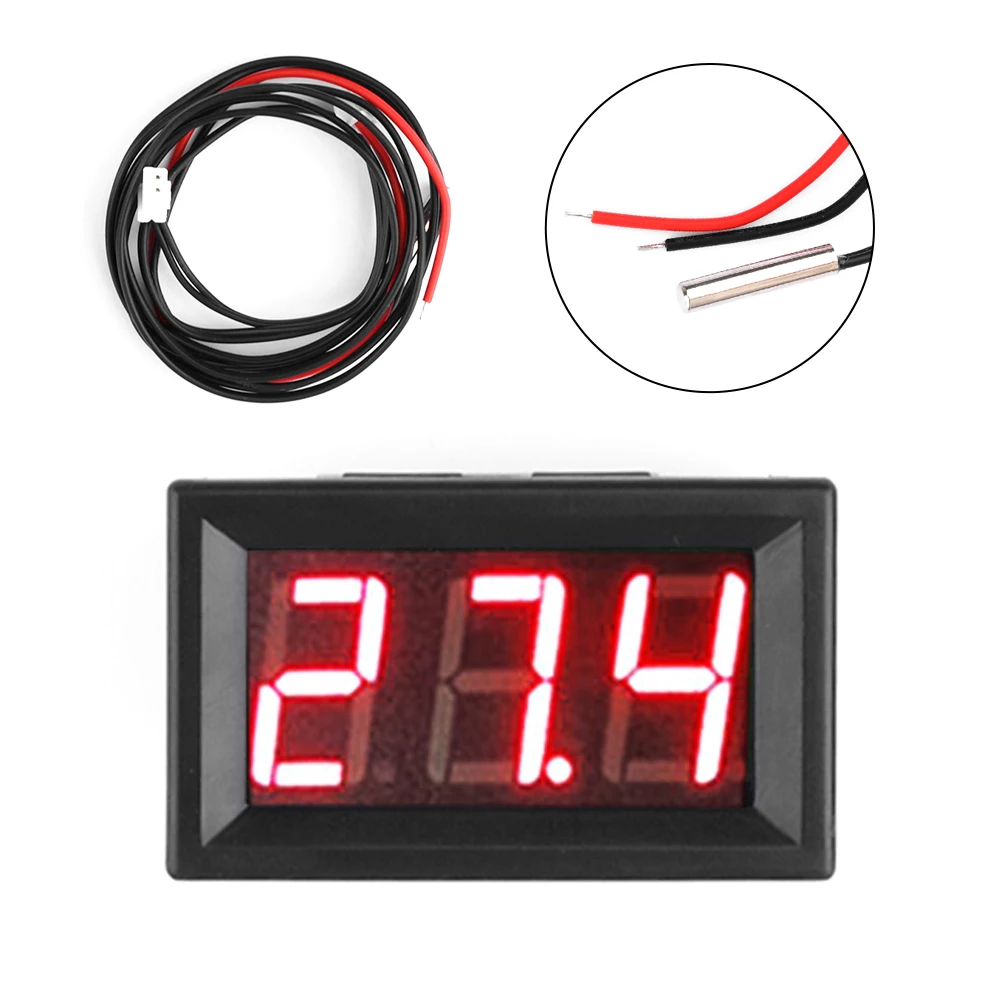 0.56" LED Digital Thermometer 12V Car Temperature Monitor Panel Meter Red/Green/Blue Display Measure Range -50~300℃