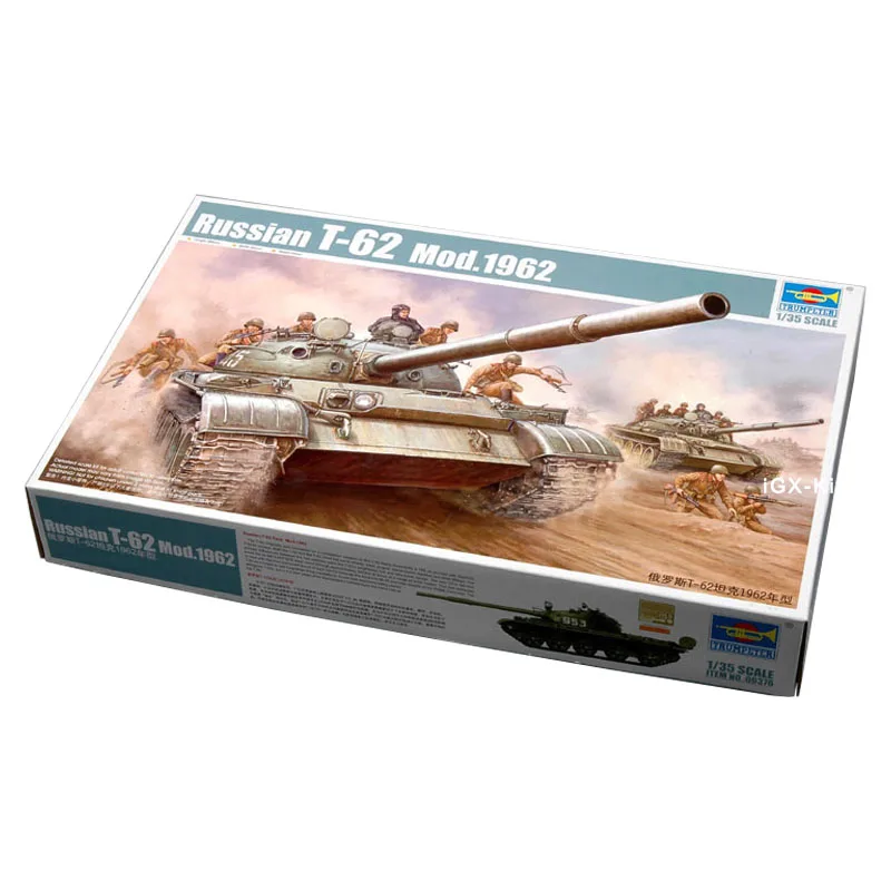 

Trumpeter 00376 1/35 Soviet T62 T-62 MBT Main Battle Tank Mod1962 Children Military Gift Toy Plastic Assembly Building Model Kit