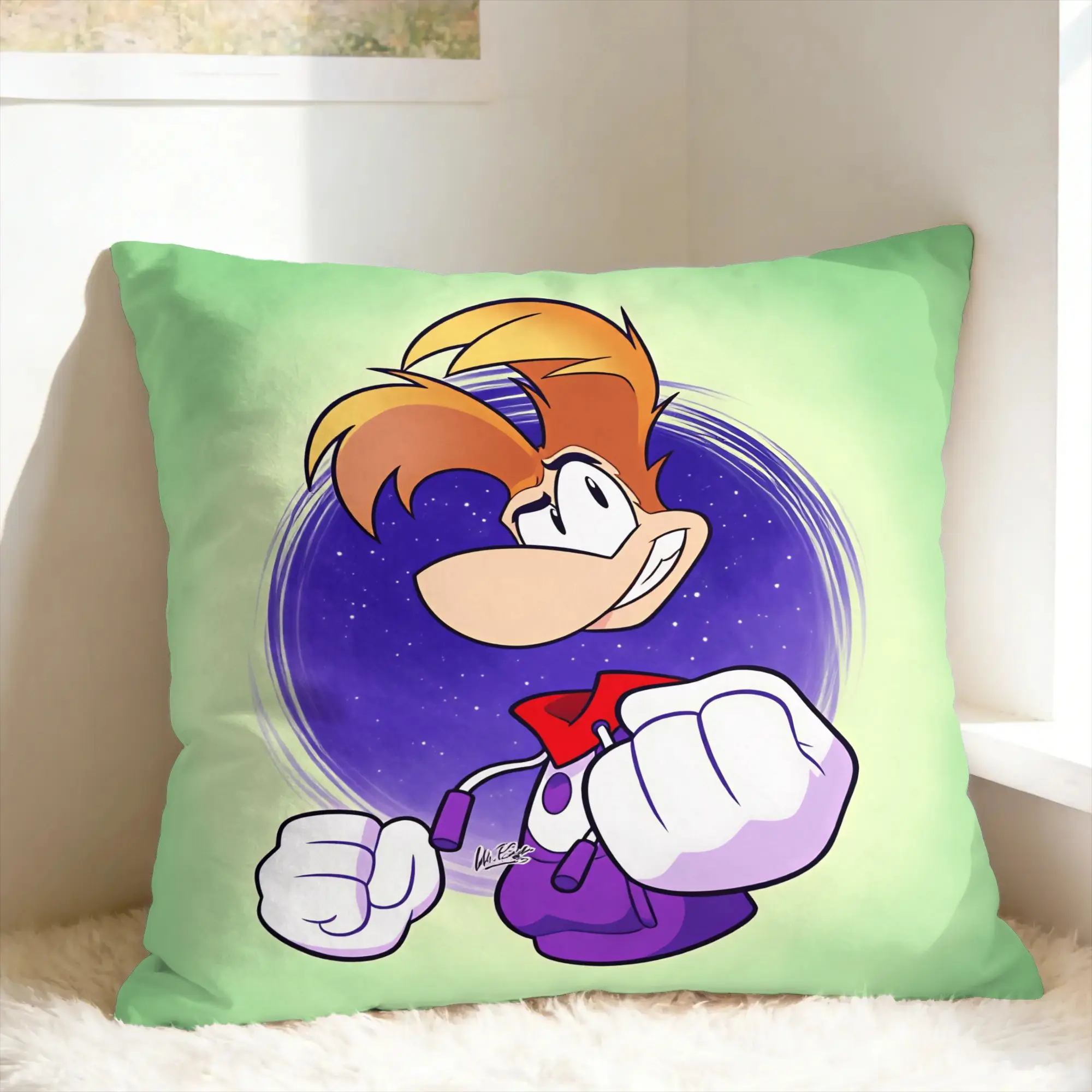 Flying fist attack Raymans Pillow Case  Soft Pillow Cover Cute Funny Cushion Cover For Sofa Bedroom Home Decor