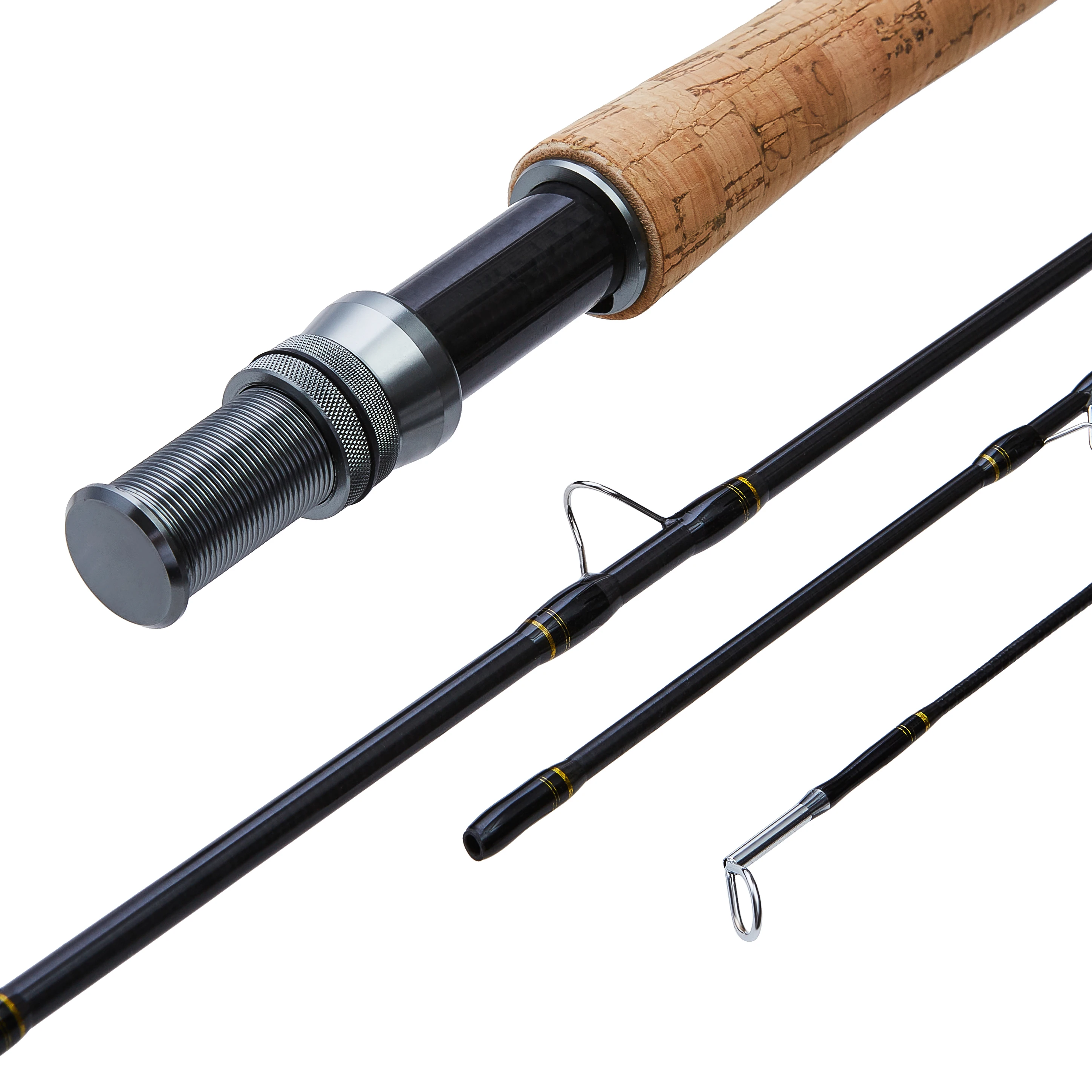 6 Feet 0/1wt Fly Fishing Rod Light Weight 3 Pieces Carbon Fiber Sections for Freshwater Trout Lake Fishing Fast Action