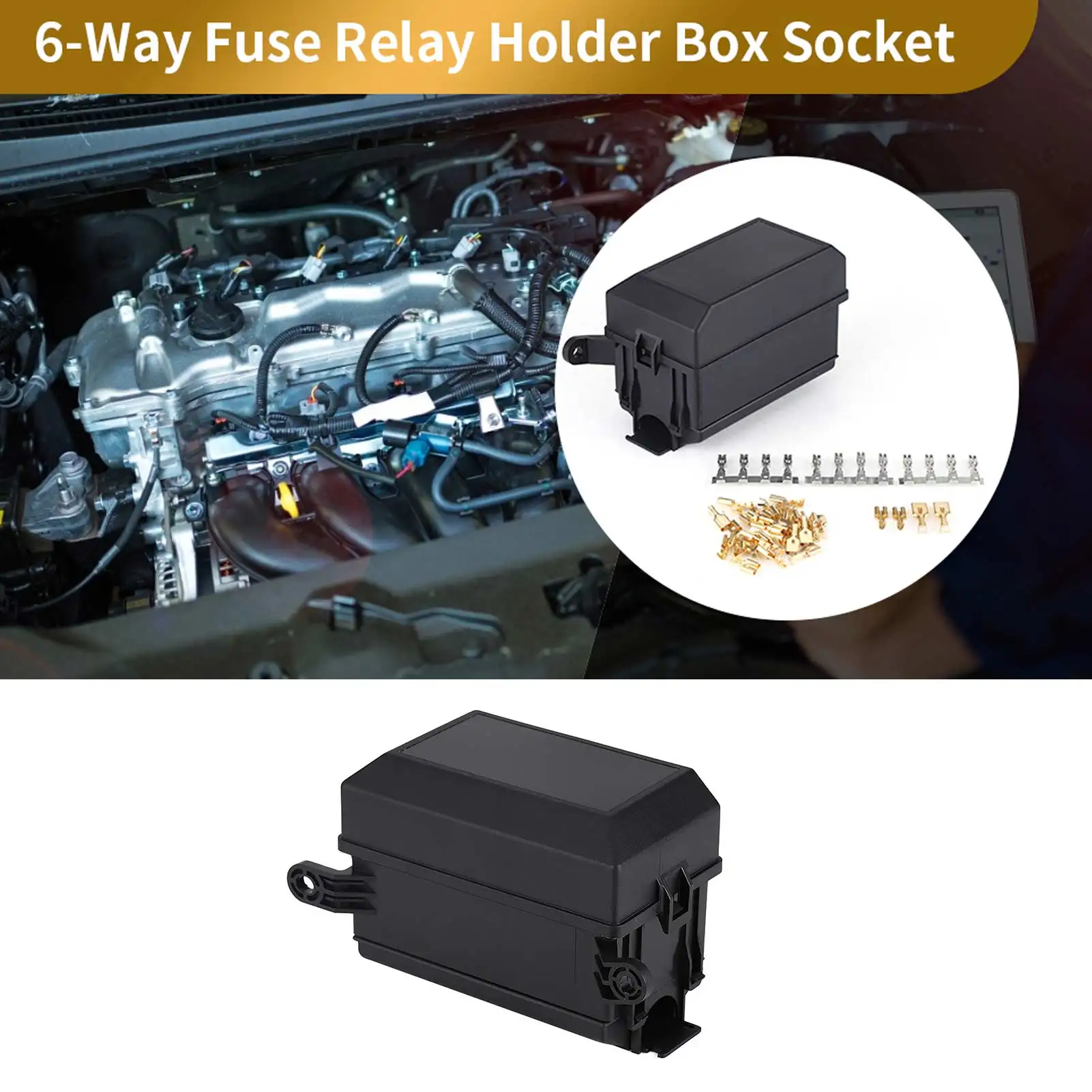 

Relay Holder 6 way Relay Holder Box Socket for Auto Car SUV Off road Pickup Truck Relay Holder Car Relay Holder