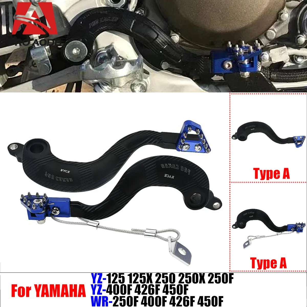 

For Yamaha Motorcycle YZ125/X 250 250X 250F 400F 426F 450F WR250F 400F 426F 450F Reliable durable Rear Brake Pedal Lever