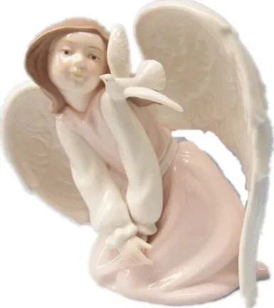 

Western Hand-painted Ceramic Handmade High Quality Decorations Beautiful Angle Girl Crafts Living Room Ornament