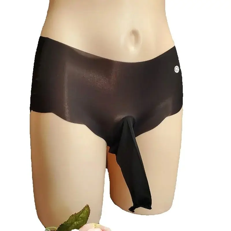 

Elephant Nose Underwear Ultra-Thin Male Sexy Briefs Ice Silk Seamless Men's See-Through Panties Bullet Separation Underclothes