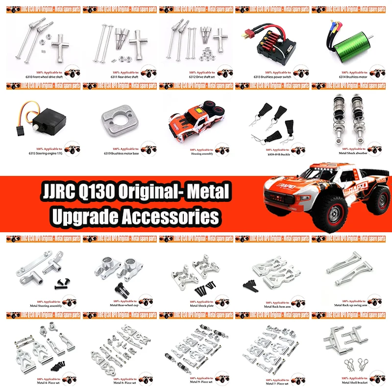 

Q130 SCY 16101 16102 16103 16201 16101 Pro RC Car 1:16 Upgraded Metal Spare Parts Model 4WD/Original Spare Parts 6312 6313