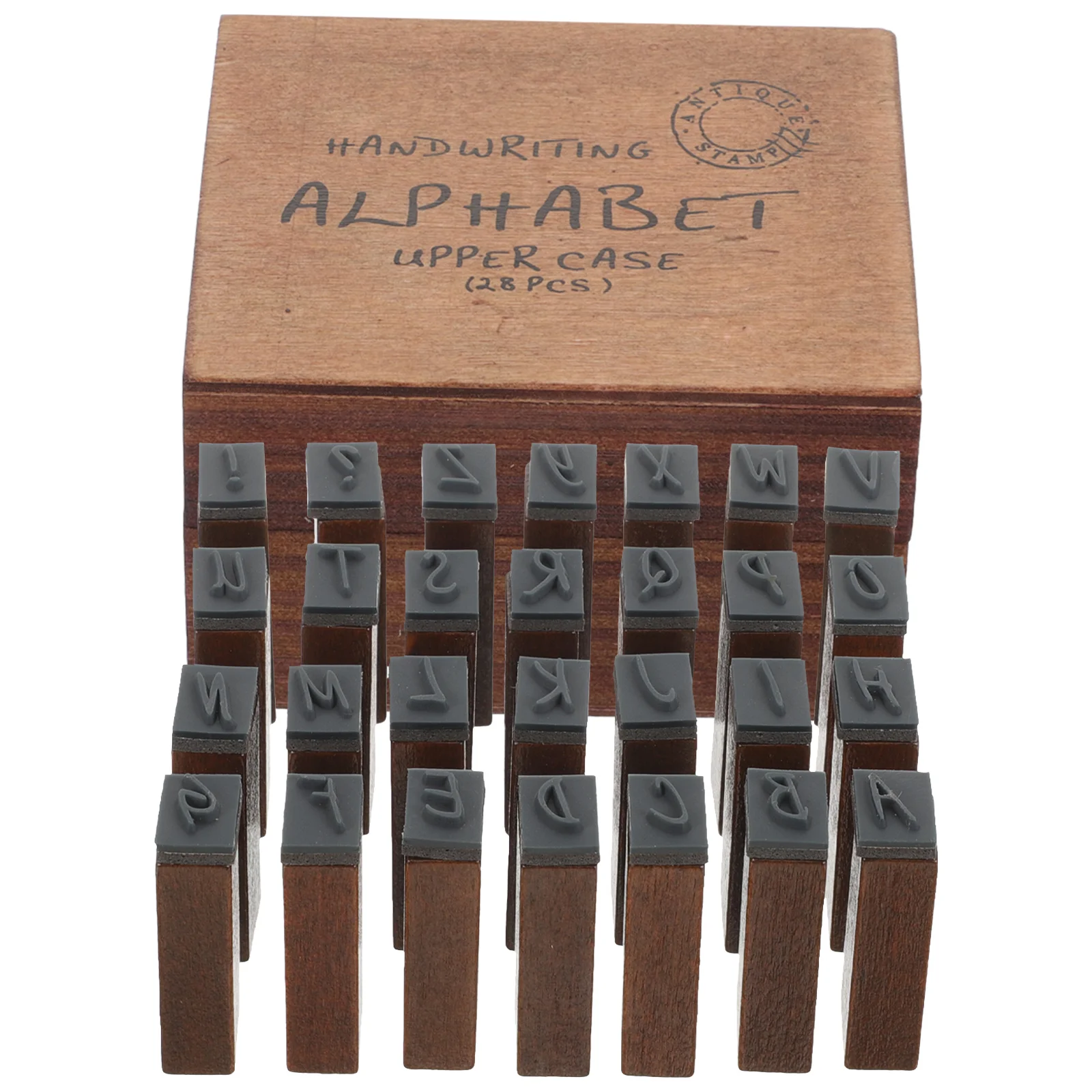 Vintage Letter Seal Wooden Stamps for Crafting Clay Scrapbook Alphabet Ink Projects Elegant Patterns Festive Design Rubber