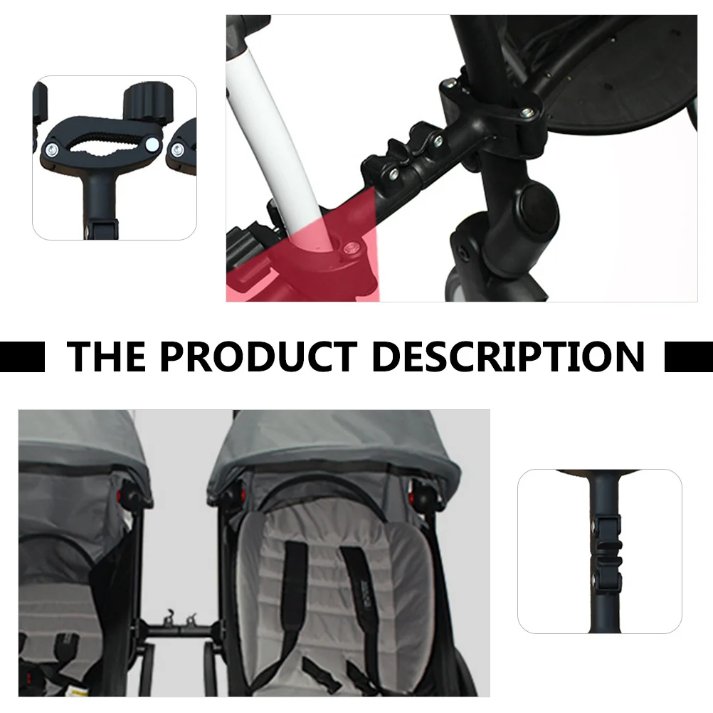 1 conjunto de conector para carrinho de bebê, conjunto de conector duplo ajustável, plástico de ferro durável para uso em parque de caminhada ao ar livre