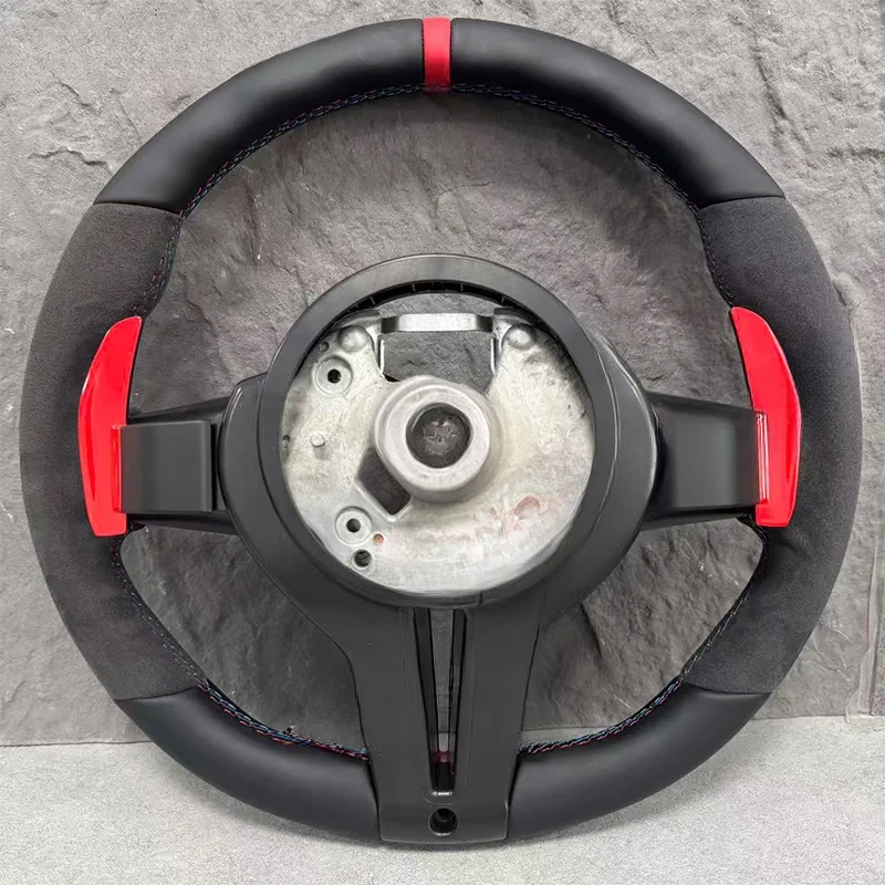 For BMW F10 F11 F20 F15 F25 F26 F30 F31 F32 F33 F34 F36 Alcantara M Sport Steering Wheel | Upgraded Red Style Button Cover