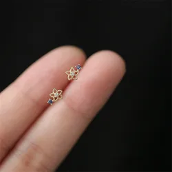 Star Stud Earrings For Women 925 Sterling Silver Micro Inlaid Blue Zircon Fashion Simple Banquet Jewelry Gift
