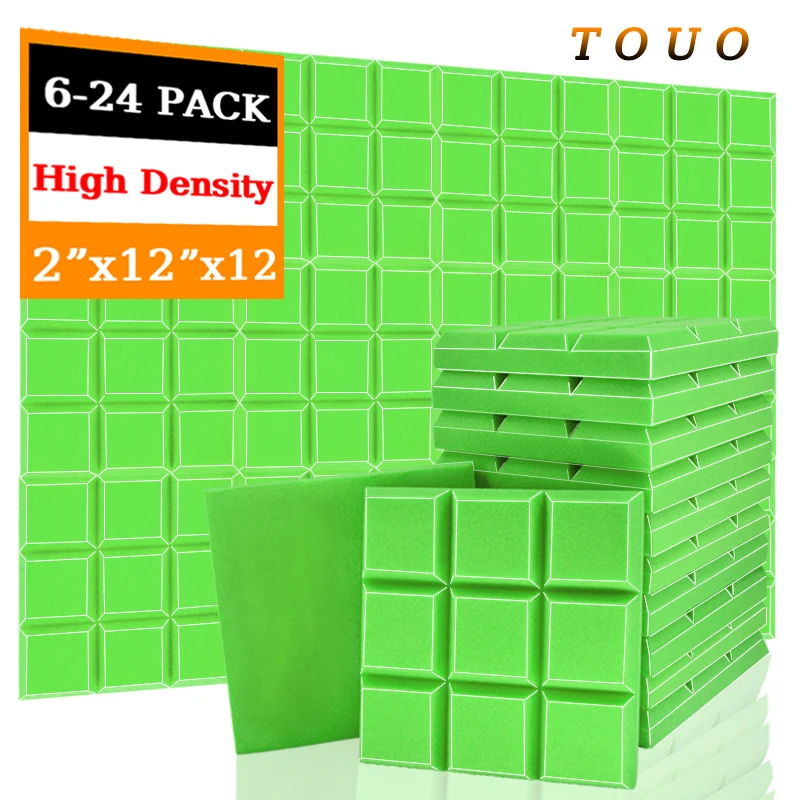 

TOUO Sound Proof Wall Panels 6-24 Pcs Acoustic Foam Panels Soundproofing For Bedroom Noise Insulation Treatment