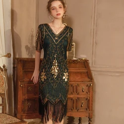 1920s Vintage Sequins Gatsby Prom Tassel Dresses for Women Dinner Party Dance Dresses Sexy Gowns Jazzage Flapper Dress 2024 New