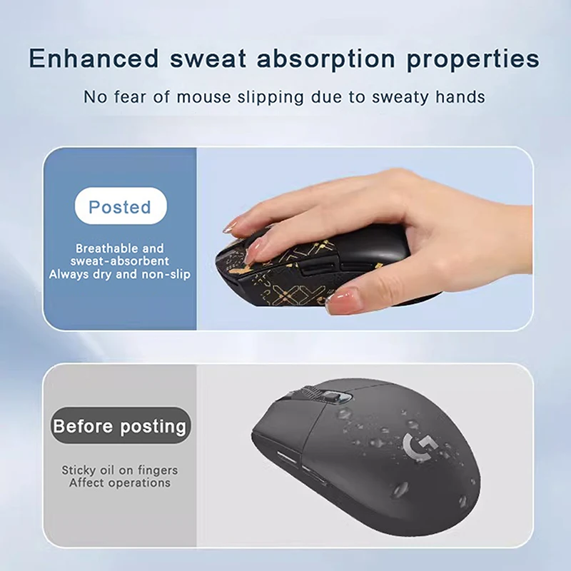 Mouse Grip Tape Skate Handmade Sticker Non Slip Suck Sweat ForLogitech G304 G102 GPRO Mouse Sticker Self Adhesive Anti-Slip