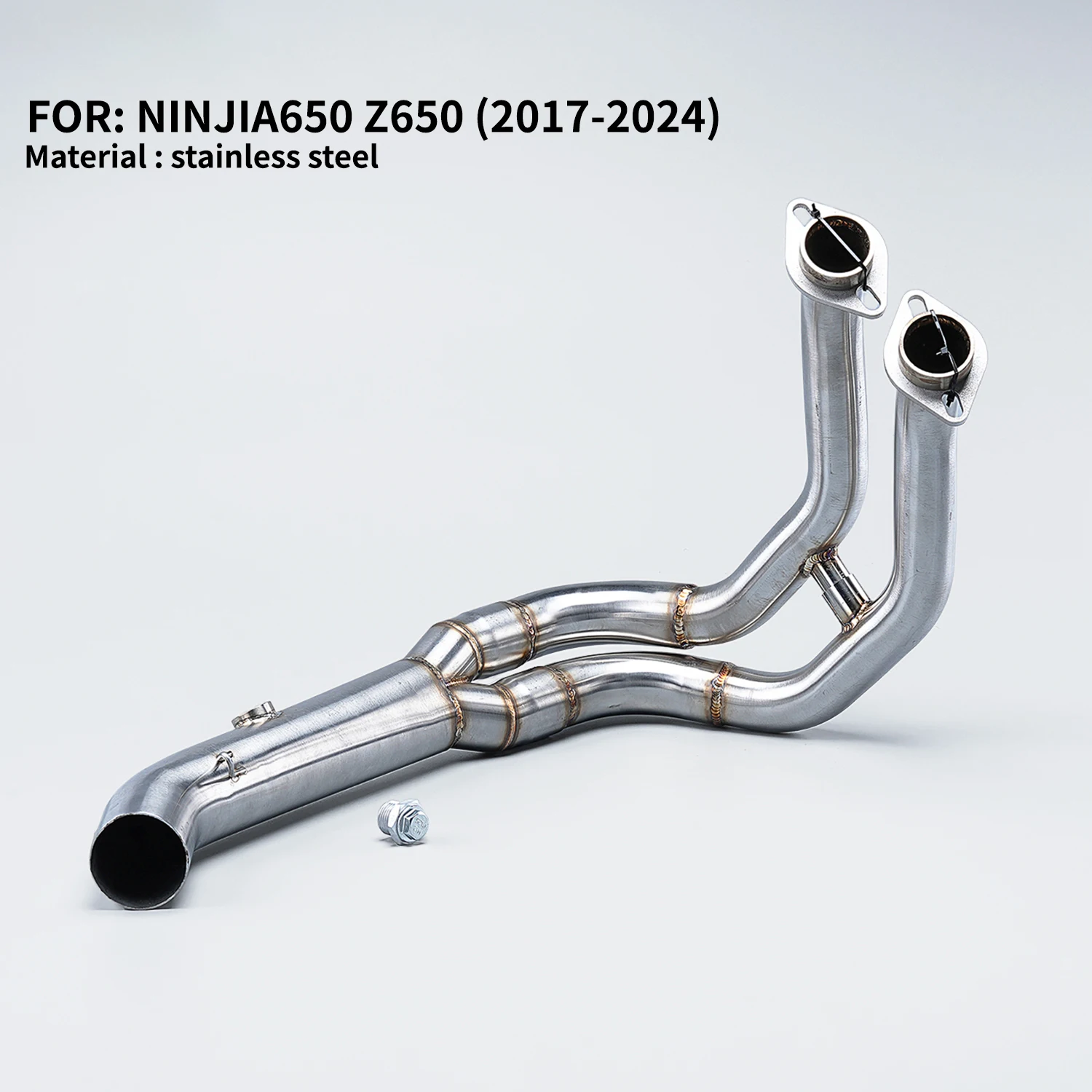 

For Ninja ER6N Versys650 Z650 Ninja 650 2017-2024 Motorcycle Exhaust stainless steel Front Middle Connection Link Pipe