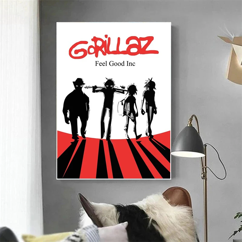 Gorillaz Posters Artwork Music Band Rock Rap Demon Days 2-D Singer Canvas Painting HD Print Wall Art Bar Kawaii Room Home Decor