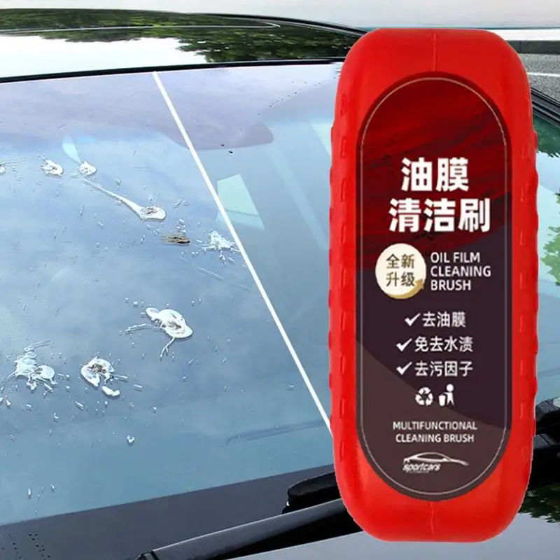 Auto Glass Oil Film Remover with Sponge Towel Glass Oil Film Remover Car Windshield Oil Film Cleaner for Car Window Remove Dirt
