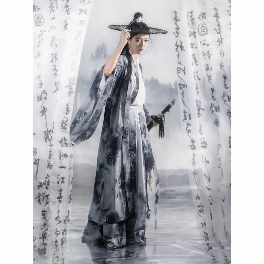 

Hanfu printing Chinese traditional style men's youth robes High quality daily activities Song Wei Jin Dynasty