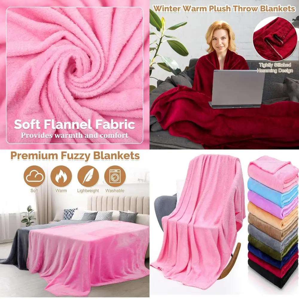 

50x60 Fleece Blankets Set of 10, Soft Plush Throws for Sofa, Couch, Bed - Ideal for Wedding, Homeless, Christmas Party Gifts (Mu