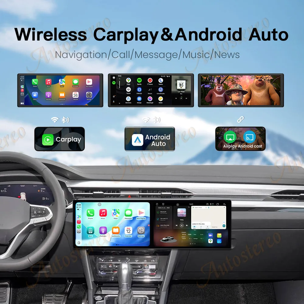 10.1inch Dual Screen For Volkswagen Golf 2010-2013 Car GPS Android 15 Navigation Multimedia Player Car Radio Auto Head Unit