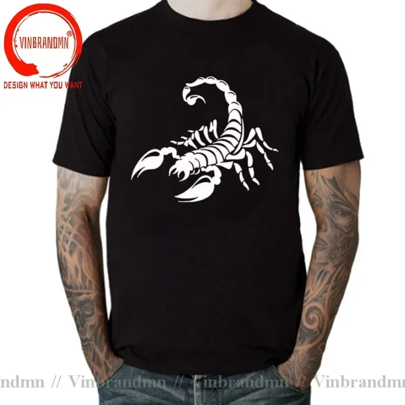 Cool Scorpion Line Art T Shirt Men Woman Unisex Summer Short Sleeve O Neck Cotton Creative Designer Scorpions T-Shirt Casual Tee