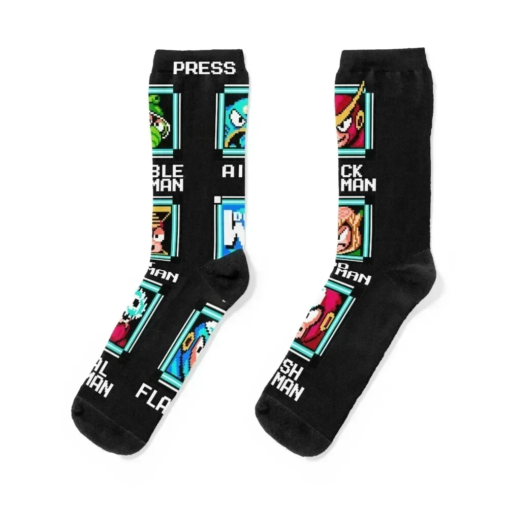 

Megaman 2 stage select Classic Socks japanese fashion christmass gift man Soccer Socks For Man Women's