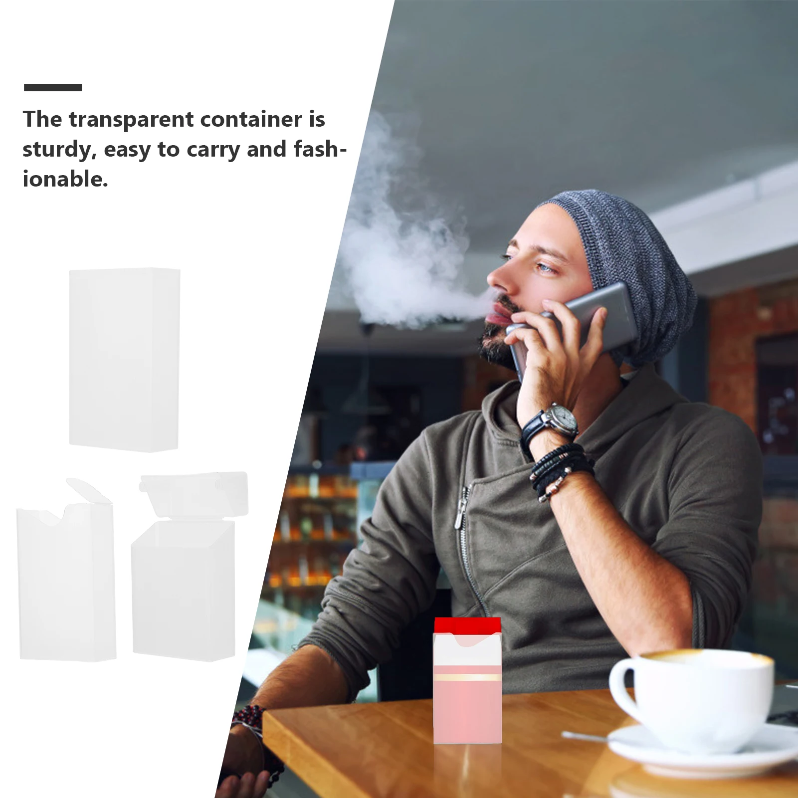 

18pcs Cigarette Case Portable Transparent Container Resistant Tobacco Holder for Regular Size Cigars Box Storage