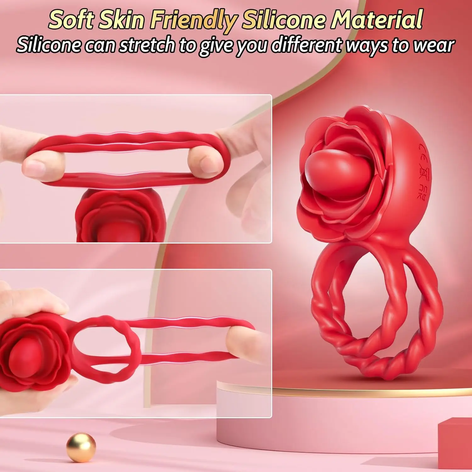skins vibrating ring Men Penis Cock Ring Vibrator G spot Dildo Massager Sex Toys For Women  Couple main image 1