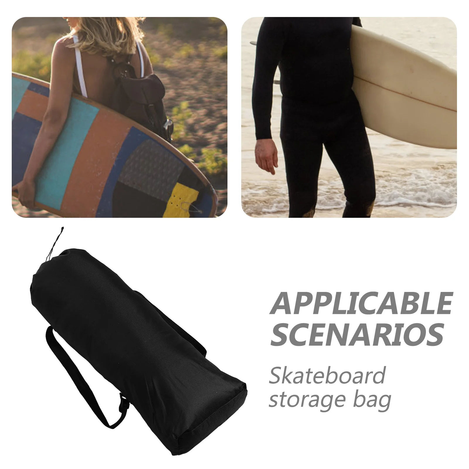 2pcs Portable Skateboard Backpack Waterproof Large Capacity Storage Bag For Travel Outdoor Sports Universal Longboard Carrying