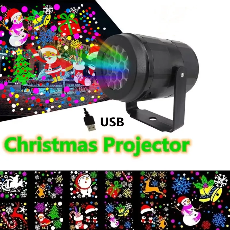 Snowflake Christmas Laser Projector Light 16 patterns Waterproof Rotating LED Stage Lights Christmas Decoration Christmas Gift