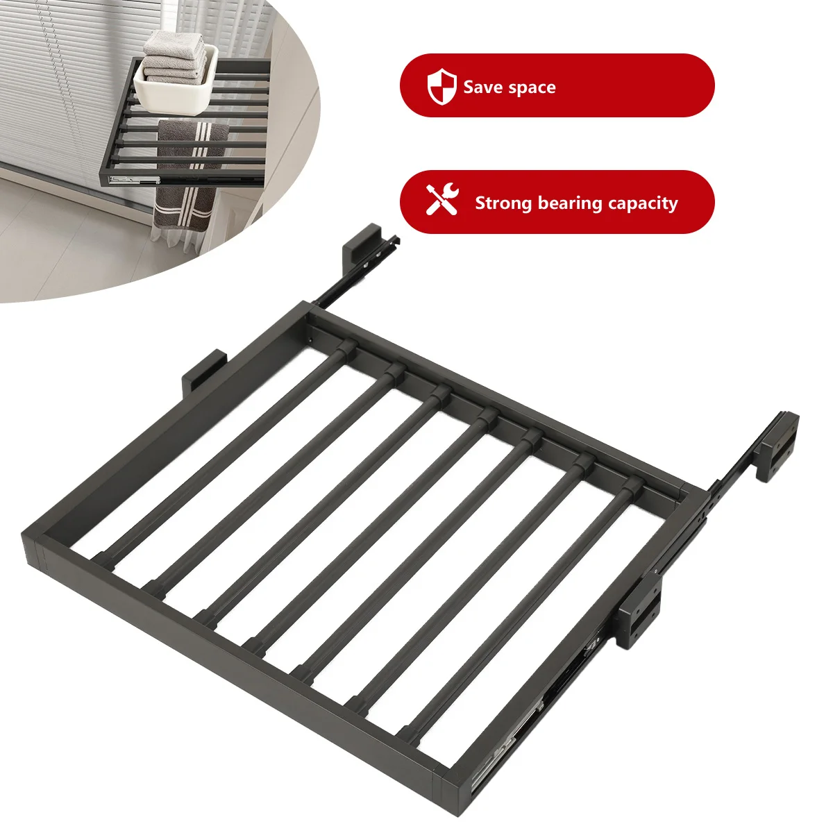 Séchoir à linge rétractable pour intérieur, gain de place, organisateur de rangement pour serviettes, cintre de placard pratique pour la maison