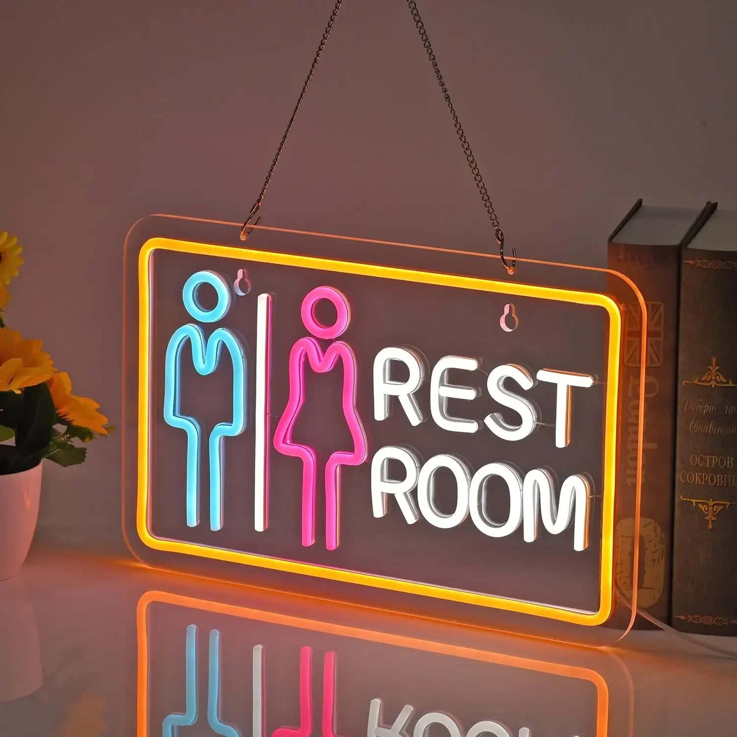 Toilet Neon Sign USB Dimmable LED Neon Light Sign Wall Art Decoration for Gameroom Bedroom Livingroom Bar Party Birthday Gifts
