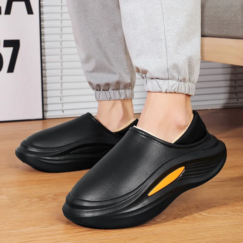 2023 Winter New Cotton Slippers Plus Velvet Warm Casual Fashion Outdoor Indoor Lightweight Anti-Slip Cotton Slippers for Men