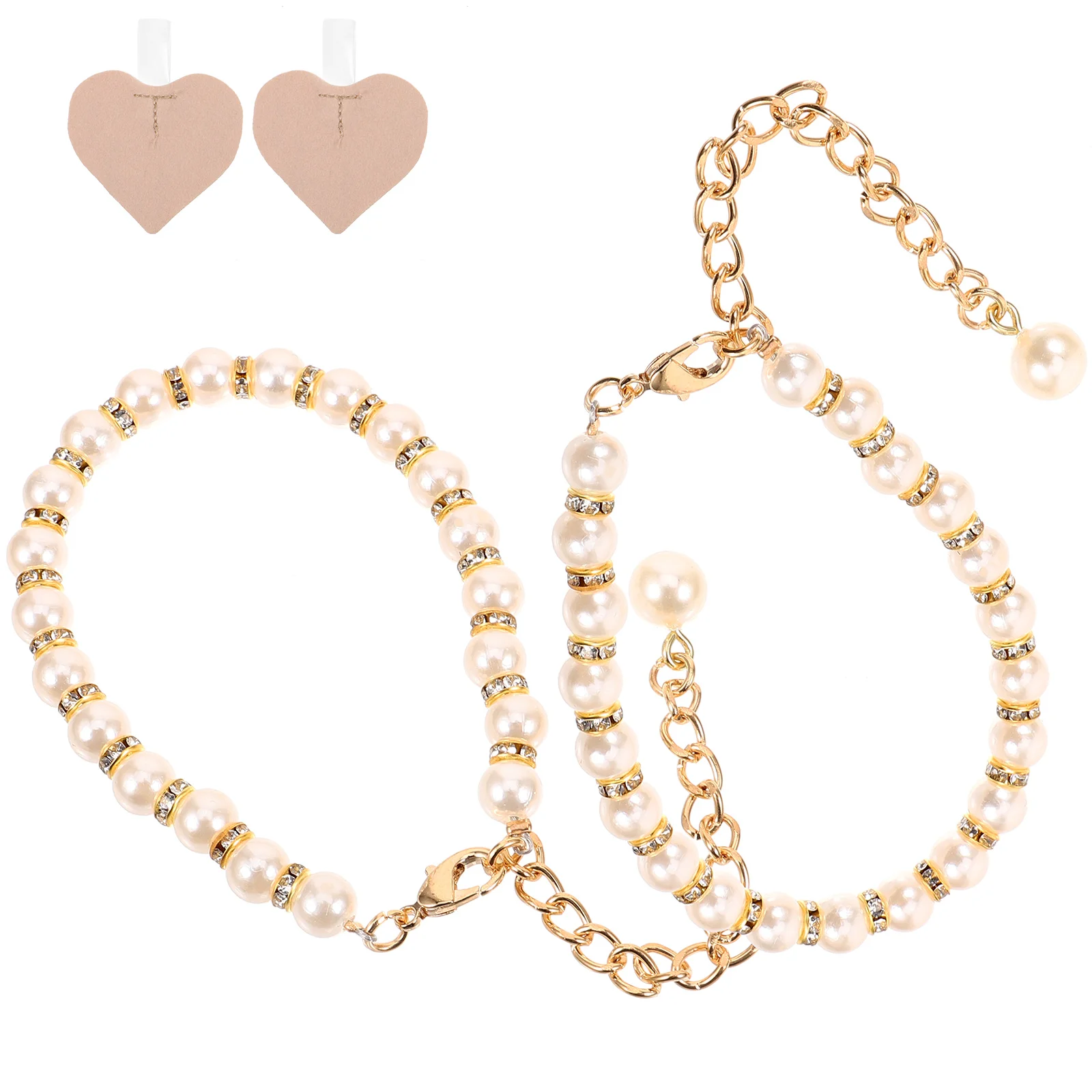 2 шт., жемчужные цепочки на высоком каблуке, декоративные ремни для обуви, металлические ремешки на щиколотке для женщин, белые сменные противоскользящие аксессуары для ботинок