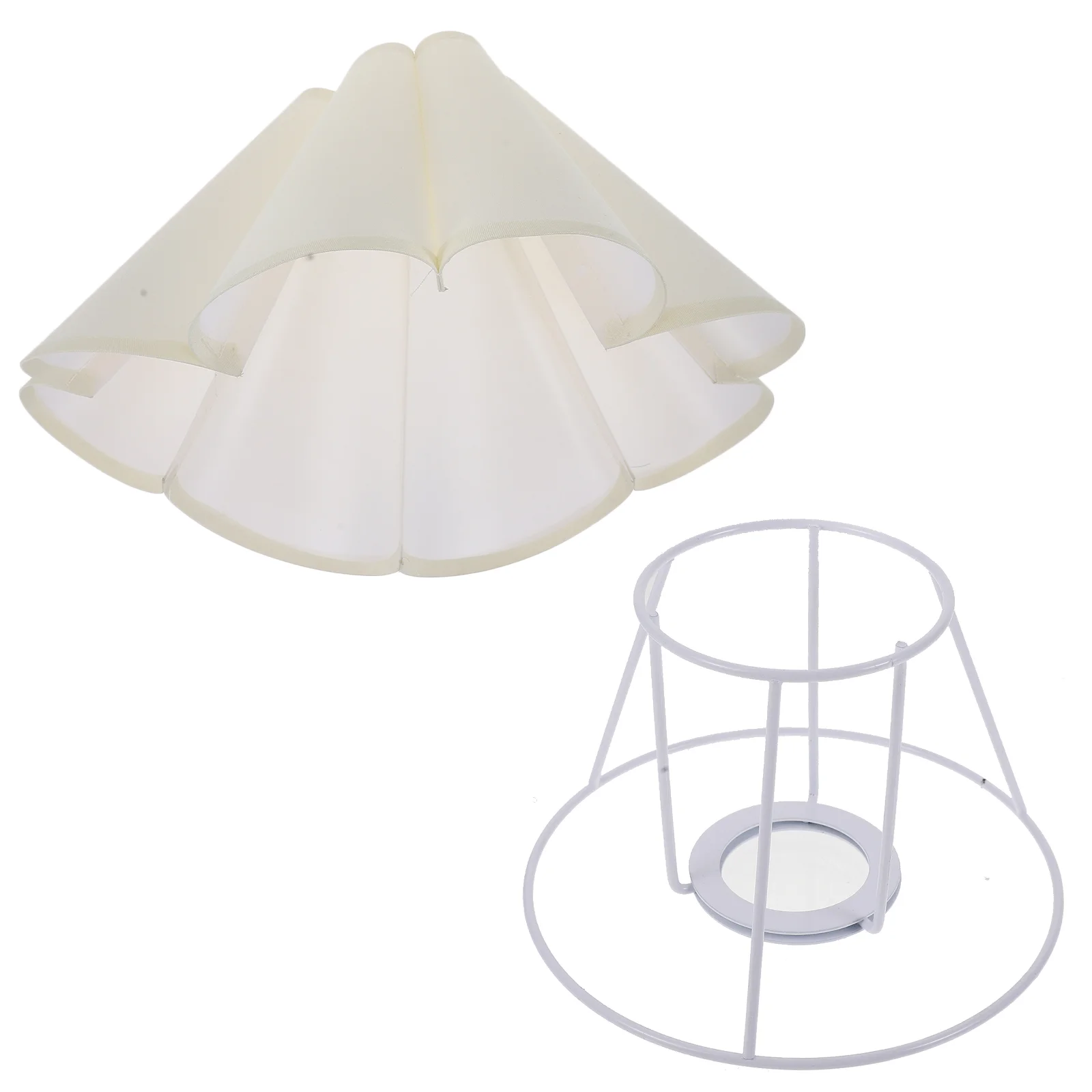 Black Pendant Light Fabric Petal Lampshade Neutral Home Decor Bulb Baby Scalloped Round