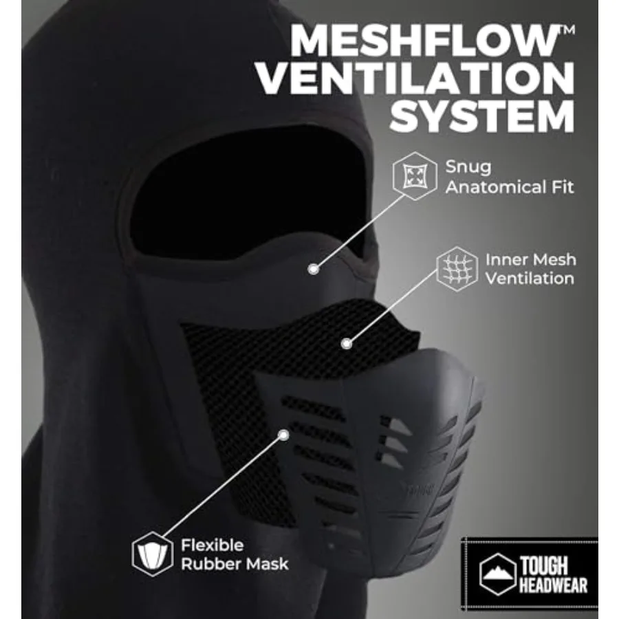 Máscara de esqui balaclava para clima frio extremo, atividades ao ar livre, máscara facial com isolamento térmico e aberturas de ar respiráveis para o inverno