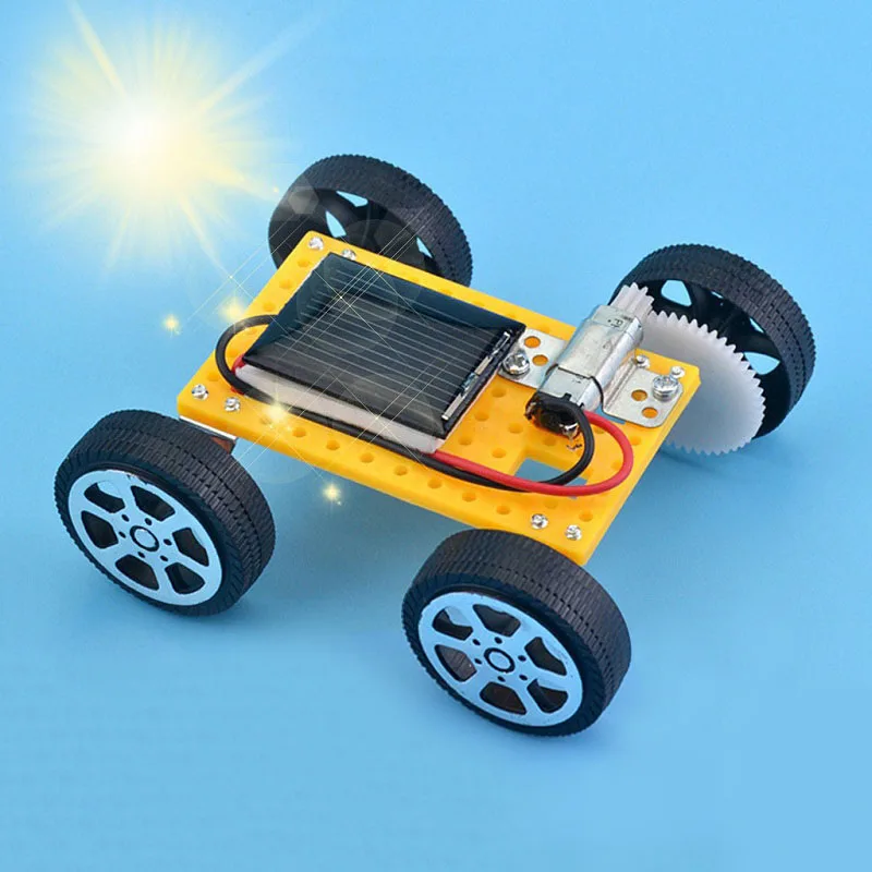 Solar Car Toy for Kids Mini DIY Assembled Energy Powered Car Kit STEM Educational Toys for Children Creativity Birthday Gift