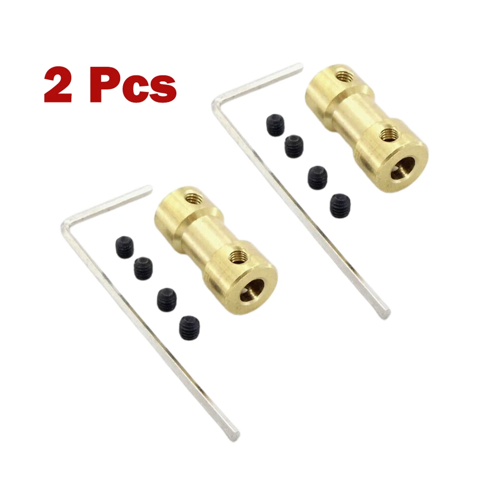 2/2.3/3/3.17mm 2 Pcs Brass Rigid Hexagonal Coupling Motor Shaft Coupler Connector Sleeve For RC Boat Car Robot Car