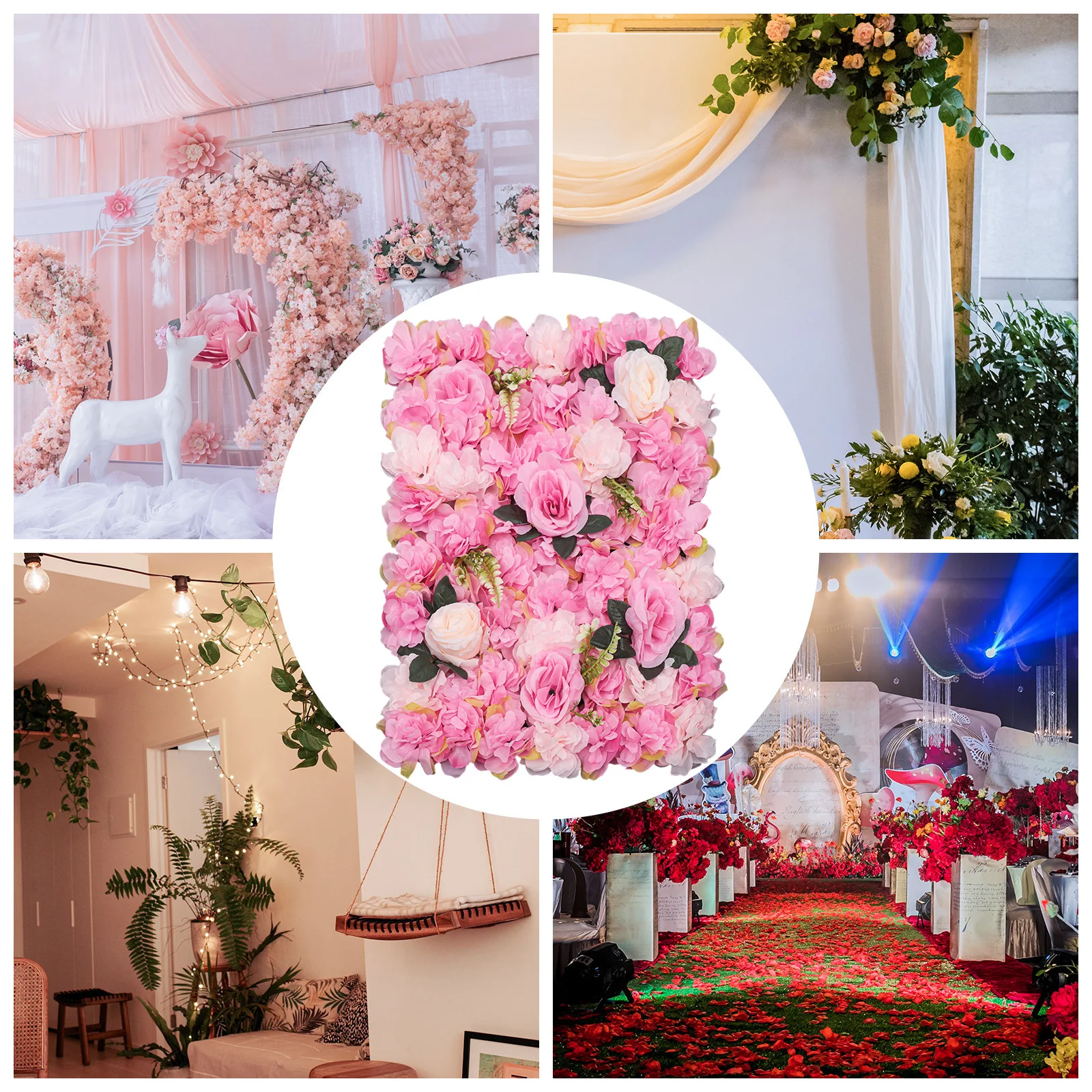 Imagem -06 - Artificial Hortênsia Rosa e Dália Flor Painel de Parede Bouquet Festa de Casamento Home Venue Decorações 12 Pcs