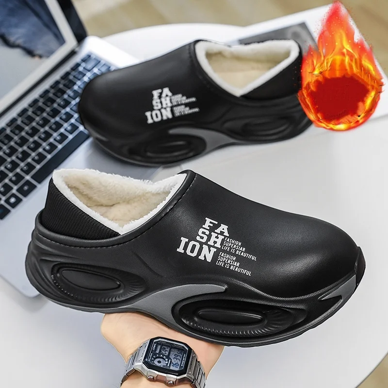 شباشب قطنية للرجال والنساء، موديلات جديدة للخريف والشتاء، مبطنة بالصوف، دافئة، مقاومة للماء، غير قابلة للانزلاق، أحذية قطنية سميكة للاستخدام المنزلي والخارجي