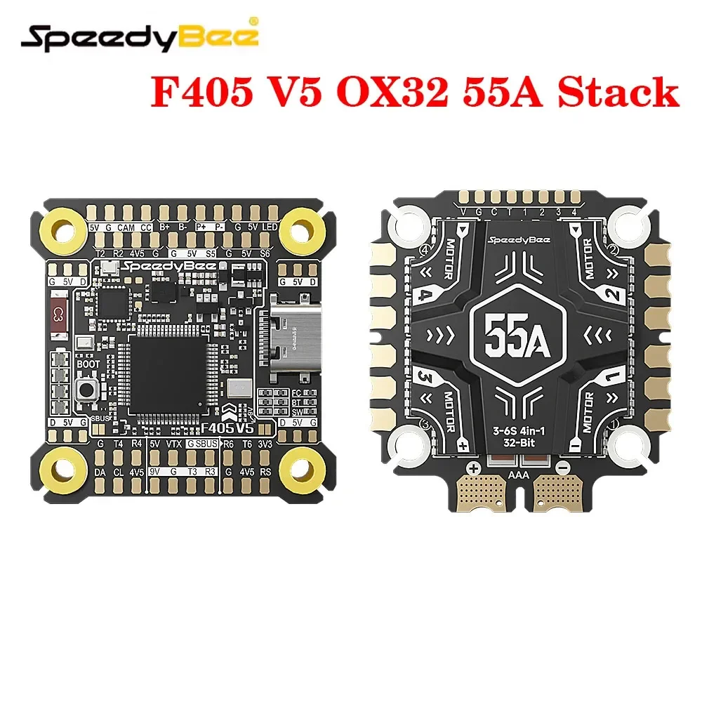 BoMaSSpeedyBee F405 V5 55A Stack F405 V5 Flight Controller ICM42688P 55A 4-IN-1 ESC OX32 Firmware 3-6S Lipo For RC FPV
