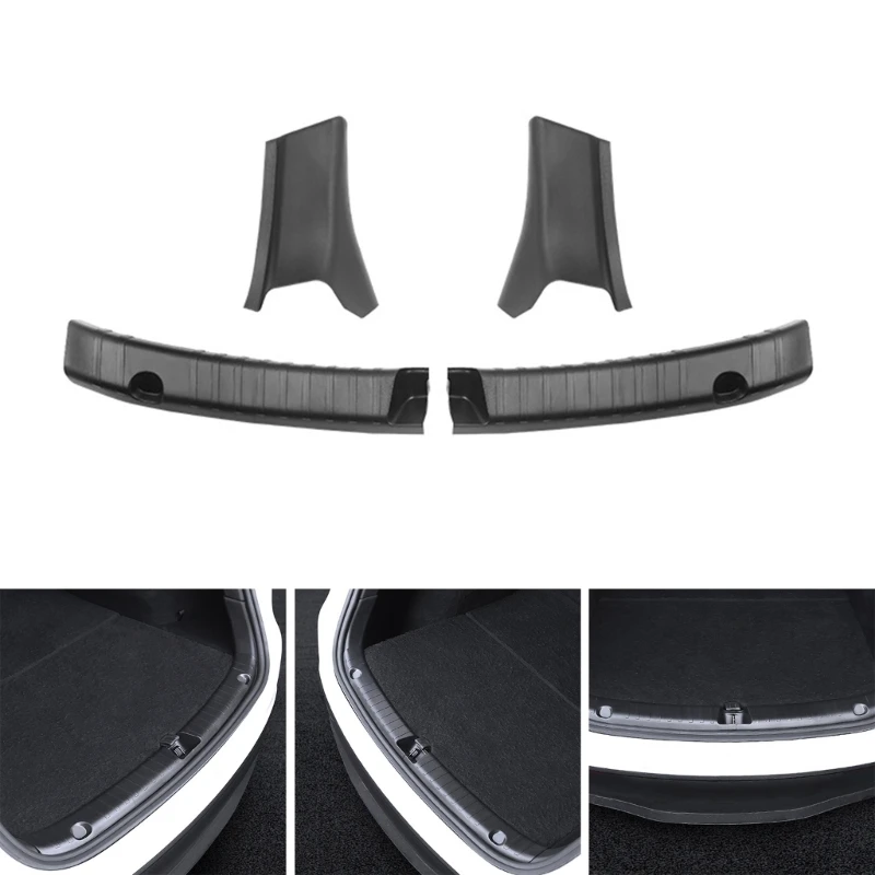 Auto Trunk Sill Plate Capa ABS Protector Threshold Bumper Guards Scratch-resistente Capa Protetora para Tesla-Modelo Y