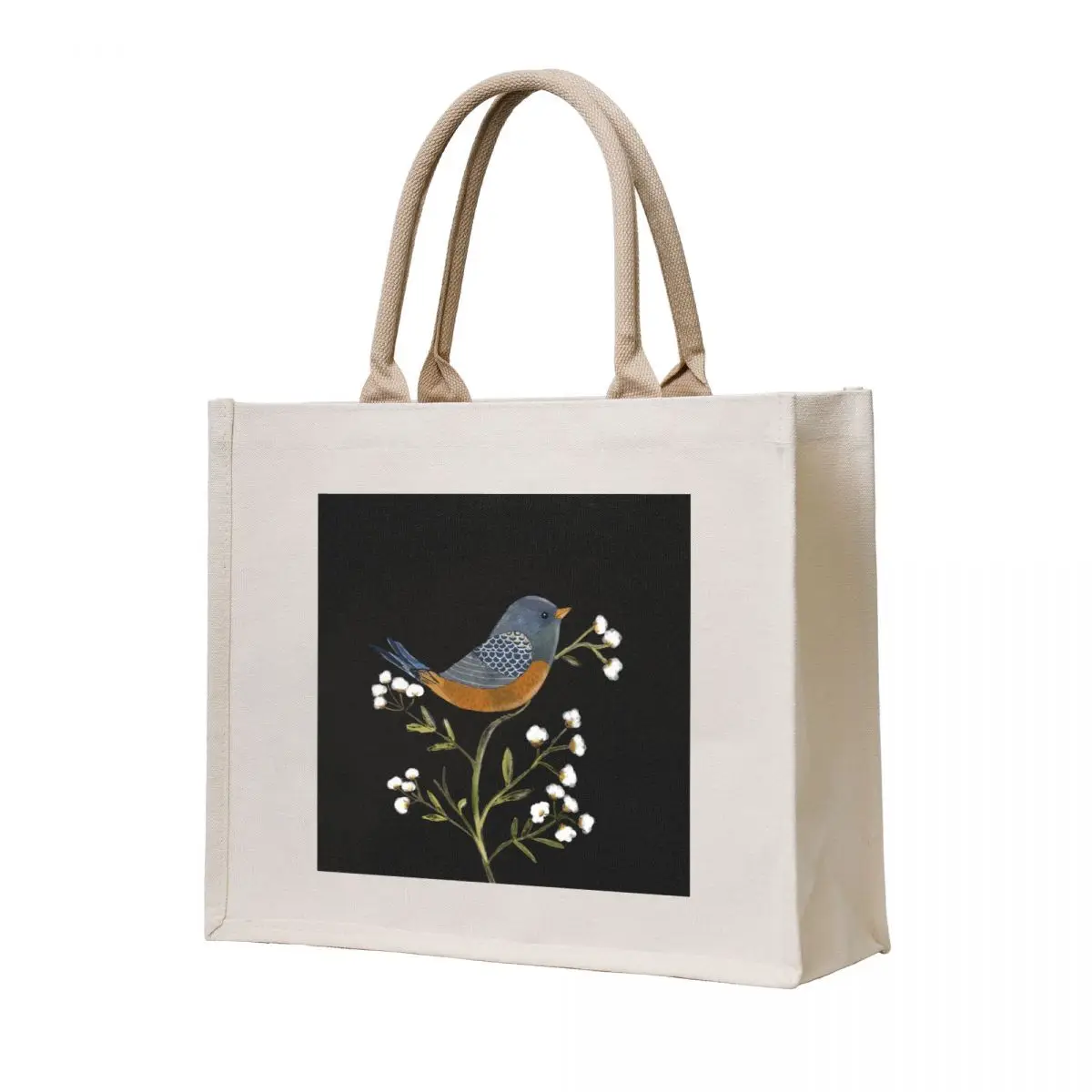 

Bird in bush with white flowers. Tote Bag Women's bag Women's handbag Gift bags