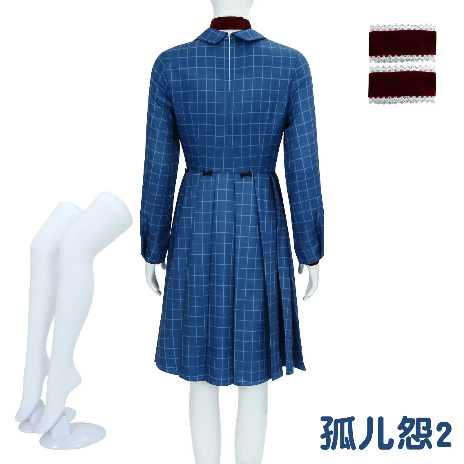 Newly Scary Movie Orphan Esther Coleman Cosplay Costume Blue Plaid Dress Leena Klammer Season 3 Halloween Party Women Girls Cos