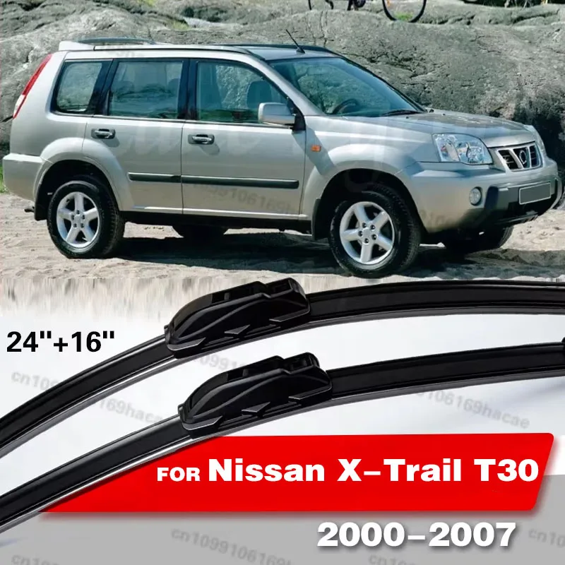 

Wiper Front Wiper Blades Set For Nissan X-Trail T30 2000 - 2007 Windshield Windscreen Window Brushes 24"+16" 2001 2002 2003