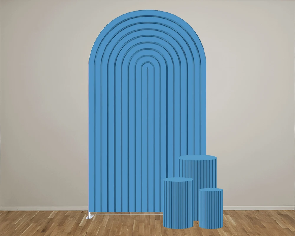 Blue Gypsum Line Theme Arch Backdrop Cover/Cylinder Cover for Birthday Parties, Wedding and Baby Shower Party Decoration Props