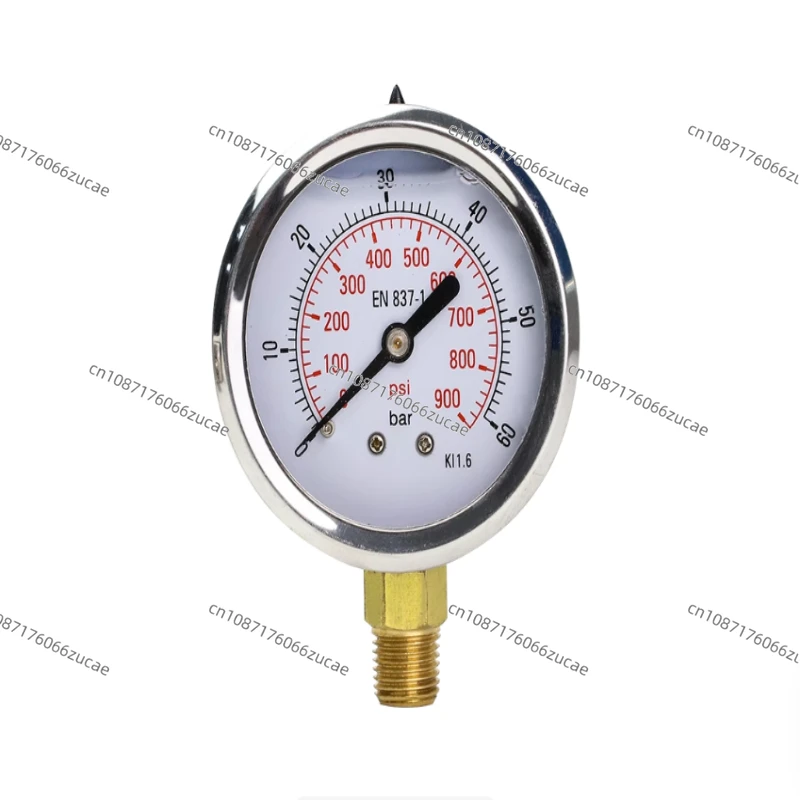 Factory Direct Sales YN60 Seismic Pressure Gauge Psi/bar Double Scale Pressure Gauge NPT1/4, ZG1/4