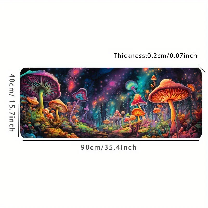 Mouse pad de borracha antiderrapante, cogumelo, grande, para jogos, esportes, teclado de escritório, computador, presente para adolescente, namorado, namorada