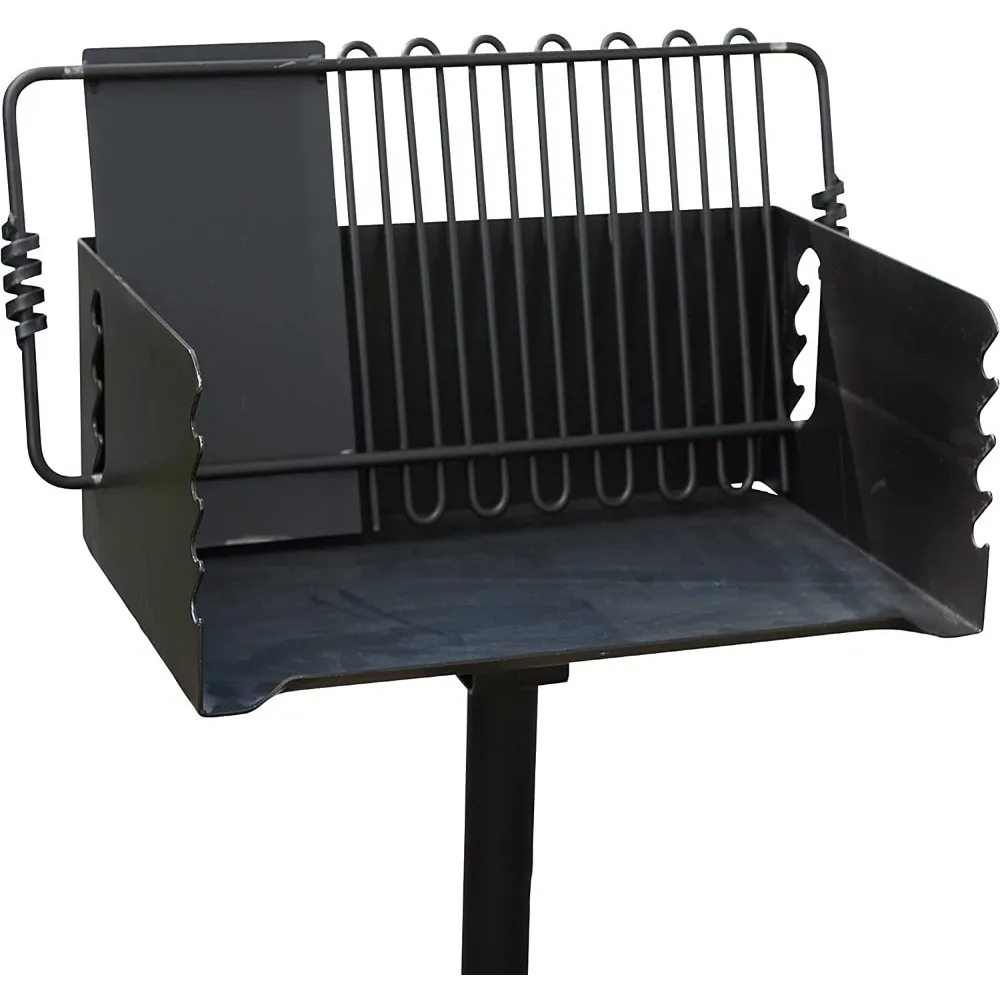 CBP-247 Jumbo Park Style Heavy Duty Steel Outdoor BBQ-houtskoolgrill met kookrooster en paal voor kamperen en achtertuinen