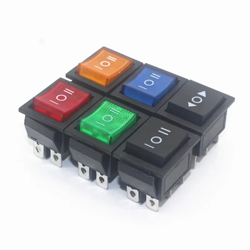 KCD4 Rocker Switch Power Switch 3 Position 6 Pins Electrical Equipment with Light Switch 16A 250VAC/ 20A 125VAC 1PCS