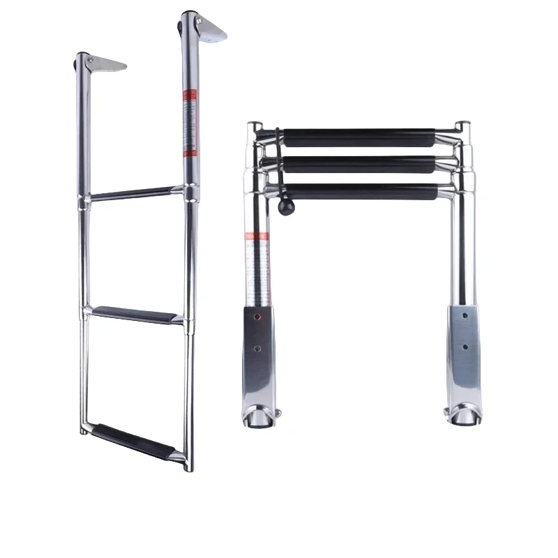 Stainless Steel Marine Accessories Speedboat Yacht Marine Launching Deck Collapsible Ladder Boarding Ladder Pedal