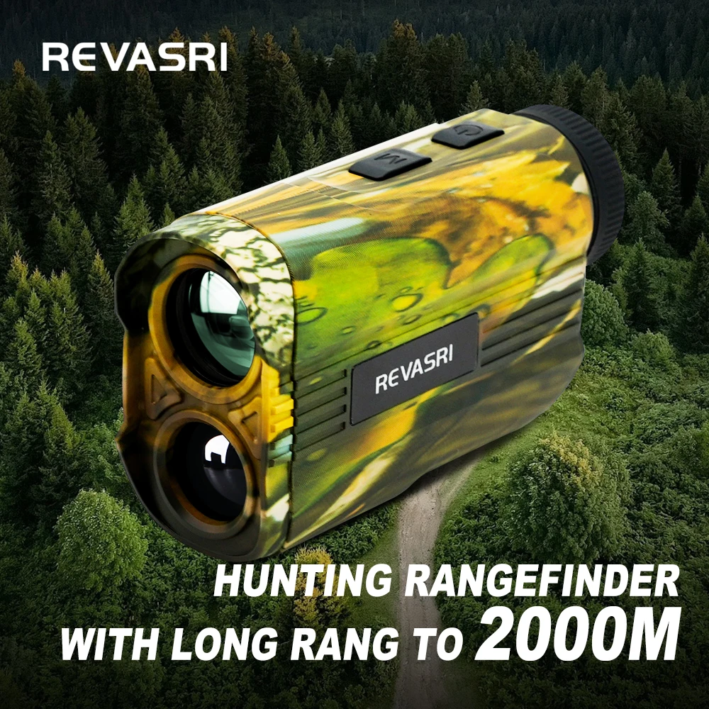 REVASRI 2000M Multifunction Rangefinder, 6x Magnification, Straight-Line and VD/HD Measurement Modes for Outdoor Hunting